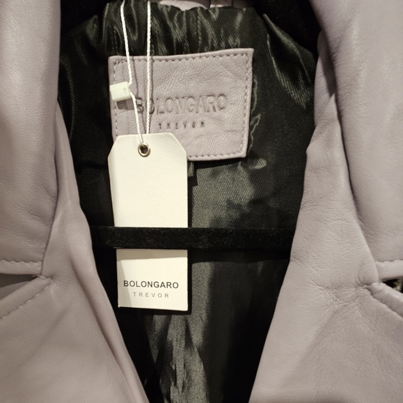 Bolongaro Trevor leather jacket in lilac - Picture 6 of 7